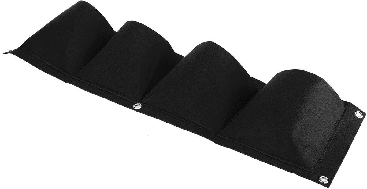 Atyhao Vertical Hanging Outdoor Wall Planter 4Pcs 4 Pocket Plant Grow Bag Wall Mounted Reusable
