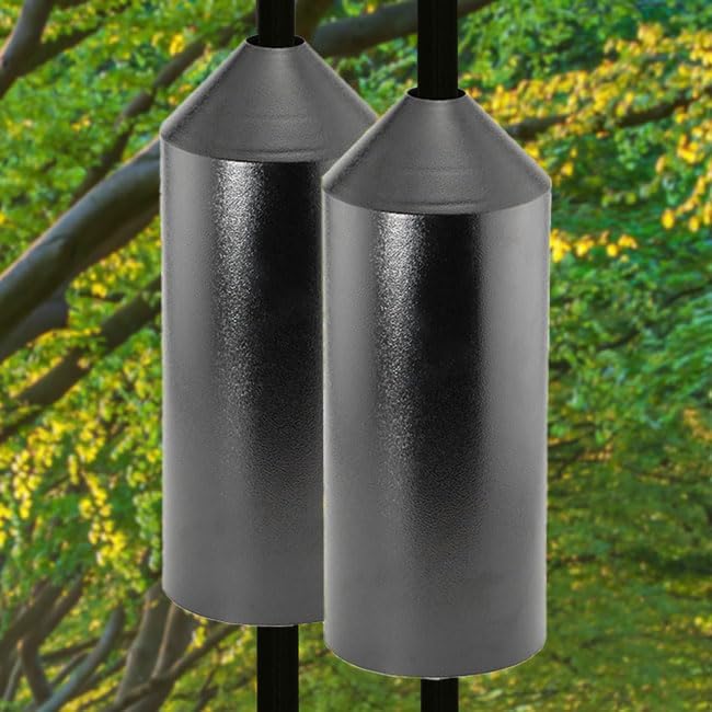 Set of 2 Audubon Torpedo Squirrel Baffles - Black Steel, 6" Diameter Each, Protect Bird Feeders on