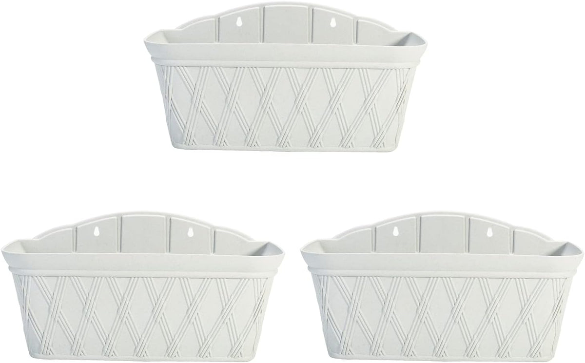 Sungmor 3 Pack Wall Hanging Planters, 16.5 Inch Railing Fence Hanging Flower Pots, Thickened