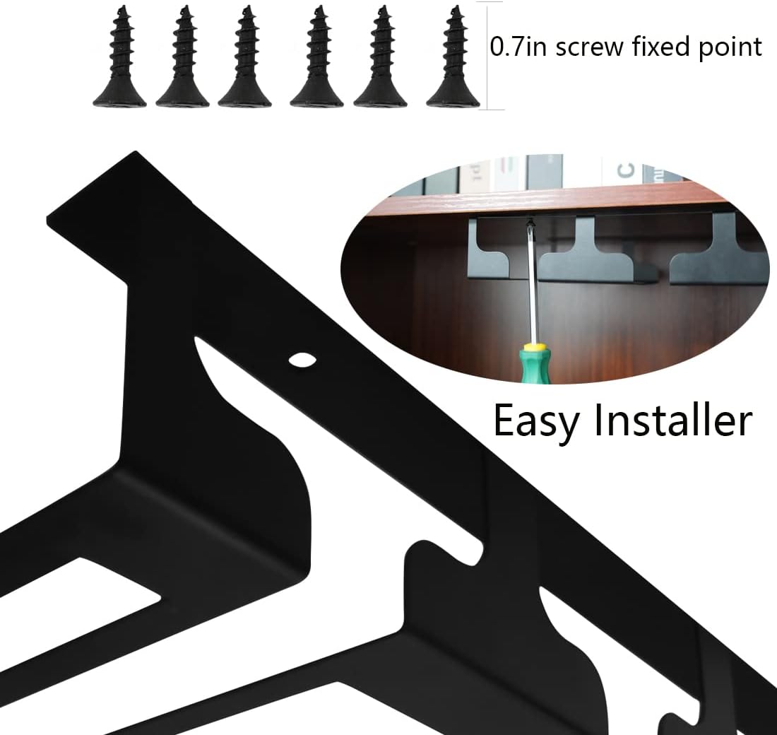 Wine Glass Rack - Under Cabinet Stemware Wine Glass Holder Glasses Storage Hanger Metal Hanging