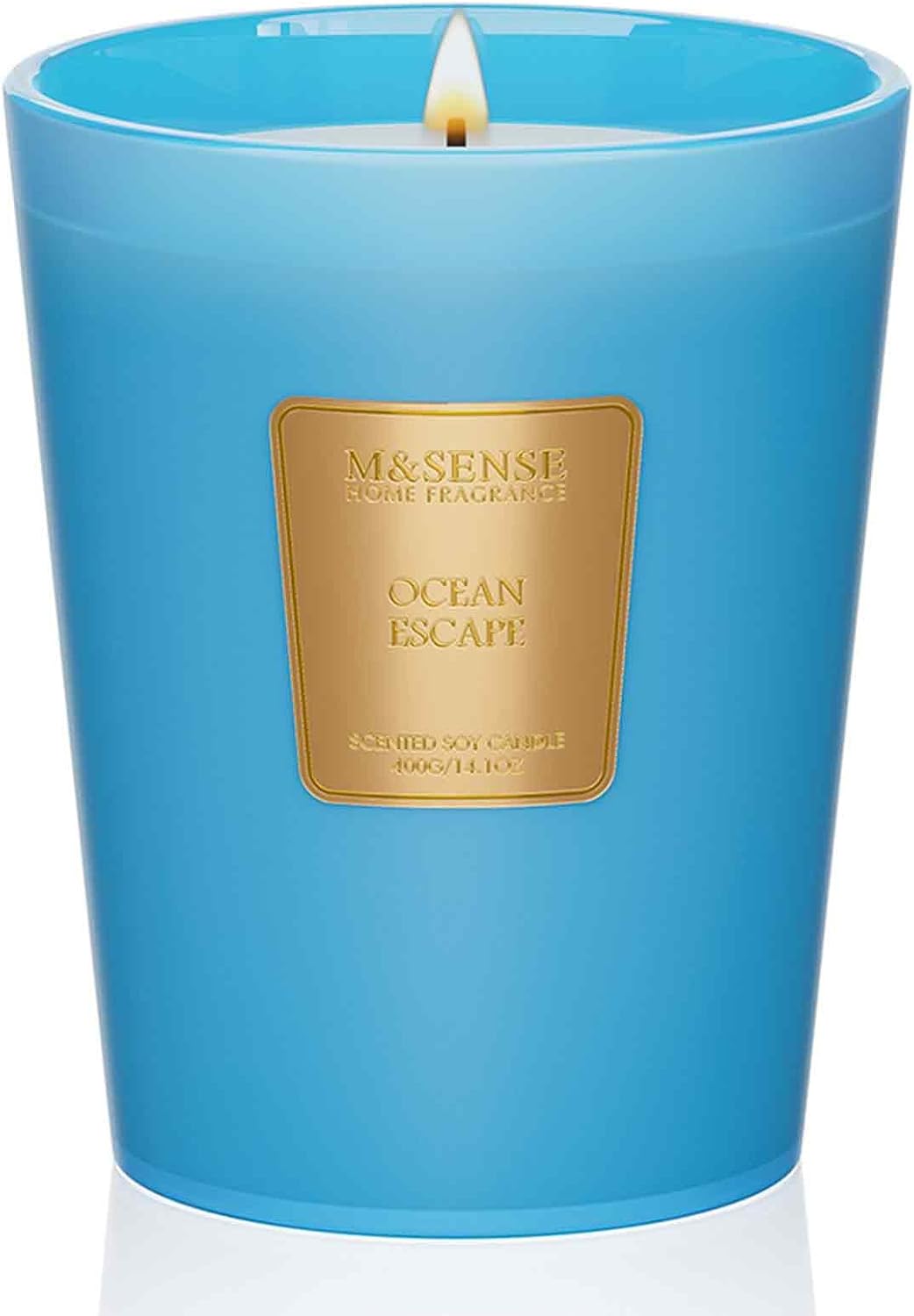 M&SENSE Ocean Escape Scented Natural Soy Wax Candle, 14.1oz 60 Hours Long Lasting Slow Burning