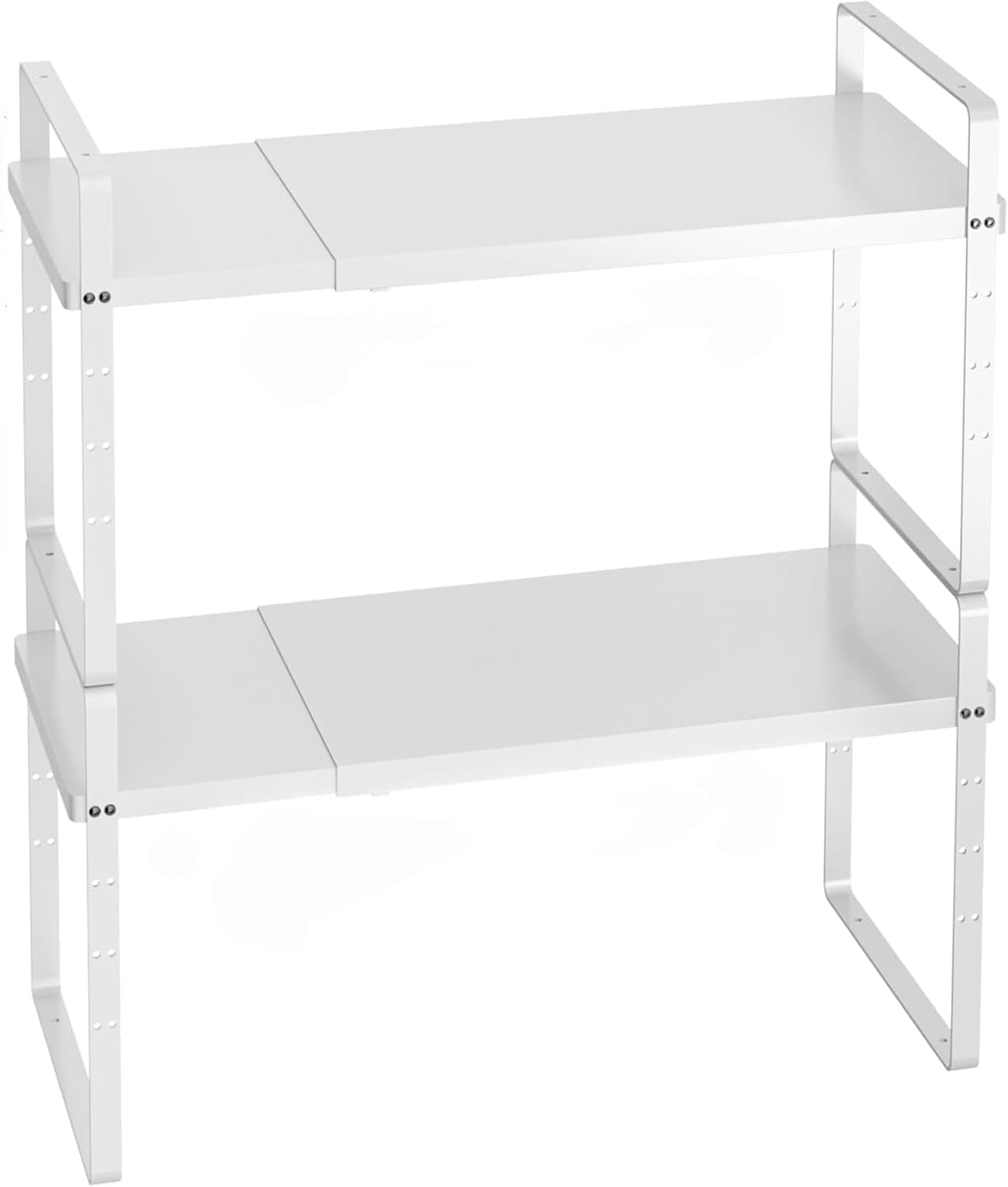 iPEGTOP Expandable Cabinet Storage Shelf Organizer Rack, 2 Pack Heavy Duty Steel Metal Spice Rack
