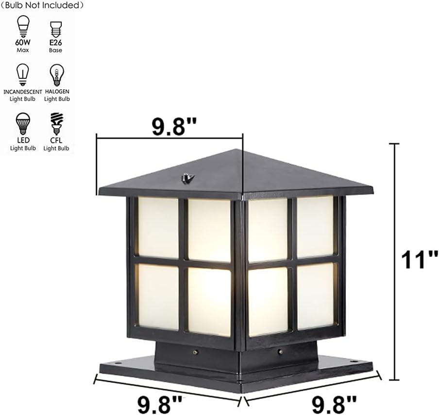 SLAWA Outdoor Post Lights Fixture, Modern Yard Entry Outdoor Column Lights with Aluminum Housing