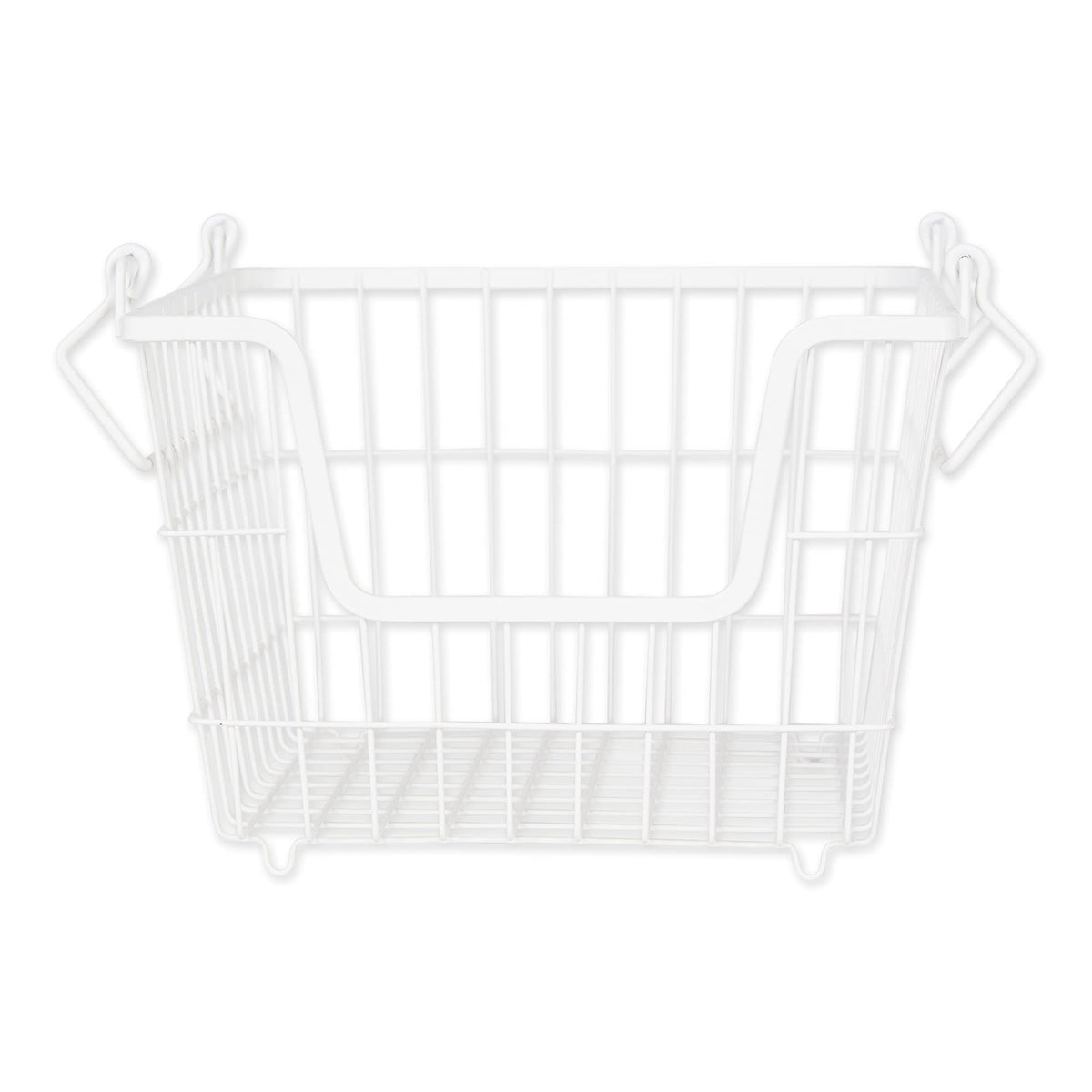 DII Metal Wire Utility Storage Bin, Medium, 11x11x8", White