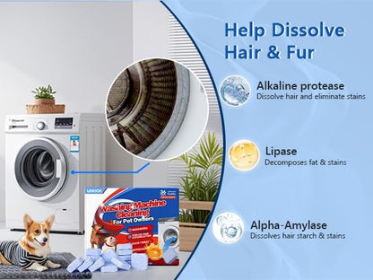 Washing Machine Cleaner-36Pack-18 Month Supply,Washer Machine Cleaner Tablets Formulated For Pet