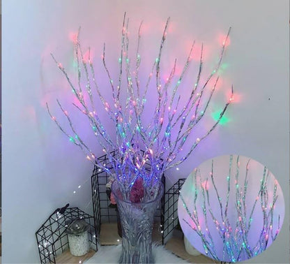 DK177 2 Pack Led Branch Light Battery Operated Lighted Branch Vase Filler Willow Tree Artificial