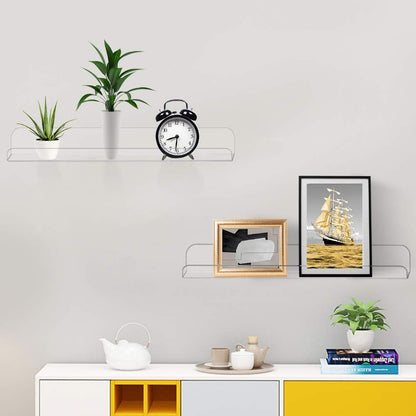 Weiai Clear Acrylic Shelf 15" Invisible Floating Wall Ledge Bookshelf, Kids Book Display Shelves