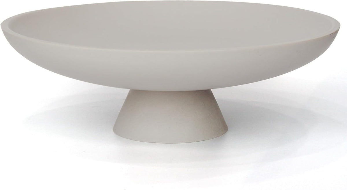 Modern Resin Pedestal Decorative Bowl, Large Fruit Bowl for Kitchen Counter, Stylish Key Bowl for