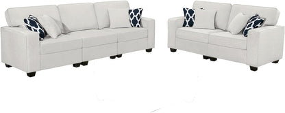 L Lengend Vansen Modular Sectional Sofa U Shaped Couch with Ottoman Modern Reversible Corner