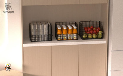 Stackable Wire Storage Baskets for Kitchen Closet Pantry, Hanging Closet Organizers Storage Shelves