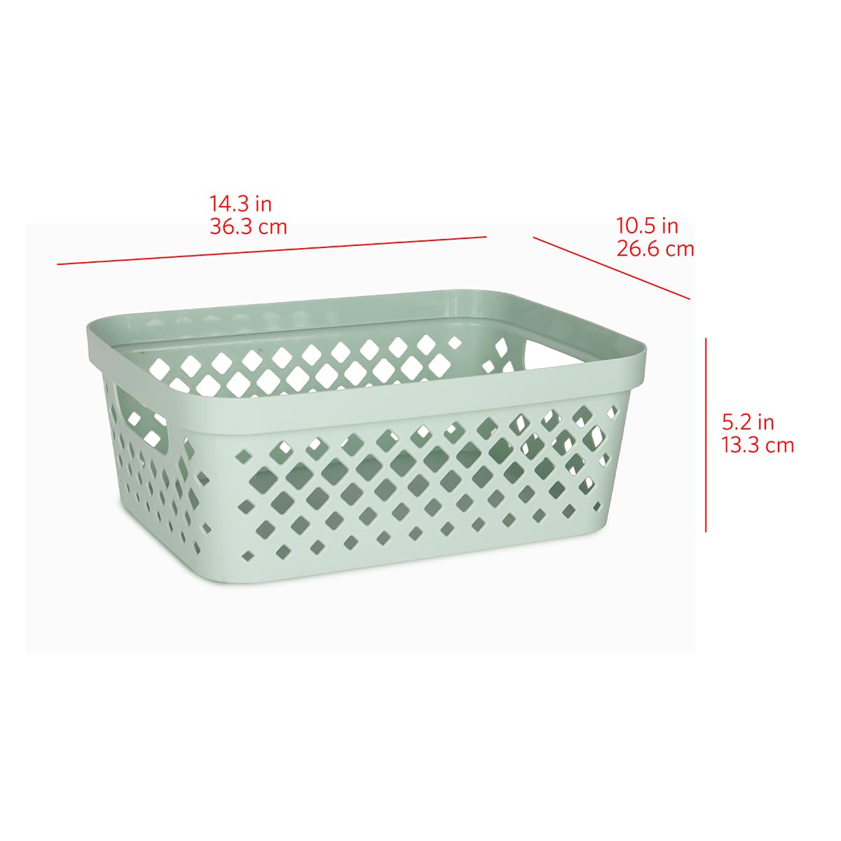 Glad Plastic Storage Basket Set, Value Pack of 6 | Open Storage Bins for Shelves, Bathroom, Pantry