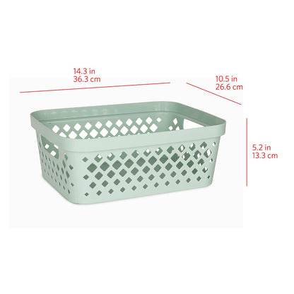 Glad Plastic Storage Basket Set, Value Pack of 6 | Open Storage Bins for Shelves, Bathroom, Pantry