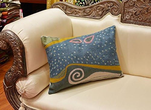 Lumbar Blue Klimt Throw Pillow Cover Art Nouveau Pillowcase Modern Couch Cushion Contemporary
