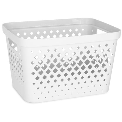 Glad Plastic Storage Basket Set, Value Pack of 6 | Open Storage Bins for Shelves, Bathroom, Pantry
