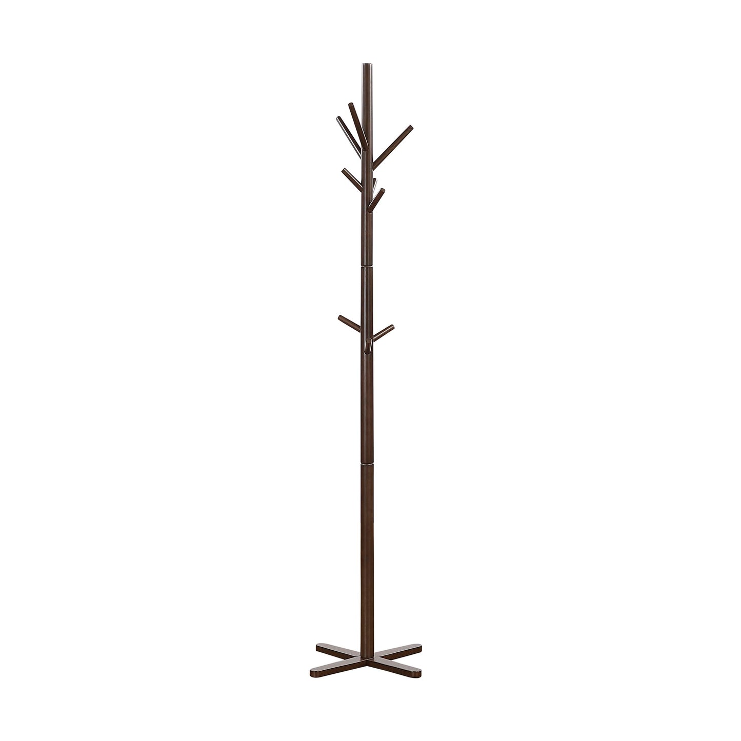Lexicon Sturdy Solid Wood Coat Rack Stand with 9 Hanging Hooks for Hats,Scarves, Handbags, 3-Tier