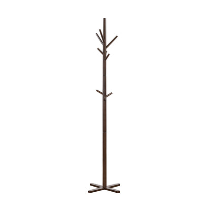 Lexicon Sturdy Solid Wood Coat Rack Stand with 9 Hanging Hooks for Hats,Scarves, Handbags, 3-Tier