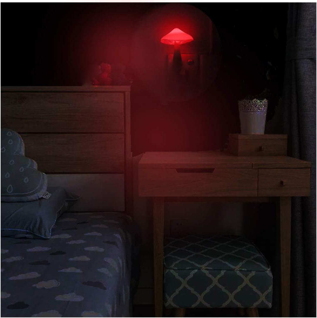2 Pcs LED Night Light Plug in Nightlight Wall Lamp, Mushroom Night Light Mini Magic Night Lights