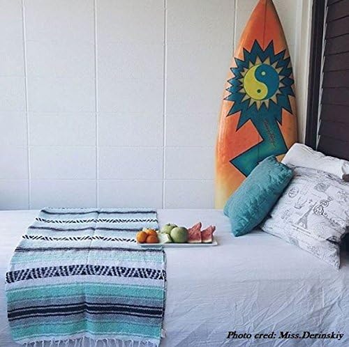 Del Mex Classic Mexican Blanket, Large Authentic Woven Falsa Throw (70"x50"), Artisan Southwest