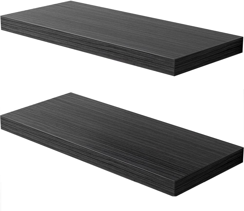 Floating Shelf, Set of 2 Wall Shelf, 30 in W x 12.75 in D x 2 in H Wooden Floating Wall Shelf with