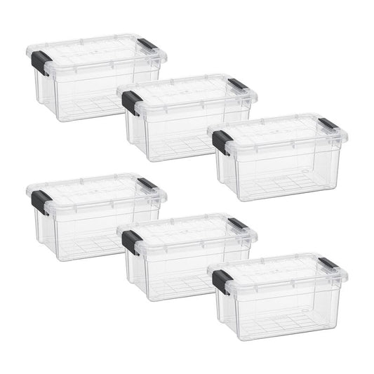Superio Clear Storage Boxes with Lids, 3.5 Quart Plastic Container Bins for Organizing, Stackable