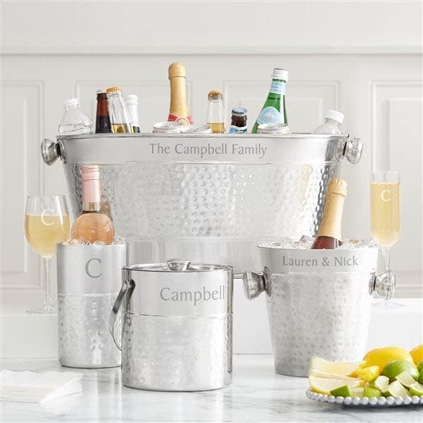Personalization Universe Hampton Collection Custom Engraved Wine Chiller and Ice Bucket - Stainless