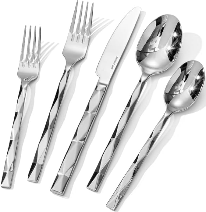 KINGSTONE Silverware Set, Luxury 20 Piece Flatware Set for 4, 18/10 Stainless Steel Cutlery Set