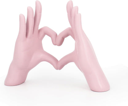 Accessoryway Pink Heart Hands Sculpture Decor - Valentines Day Decorations for Living Room