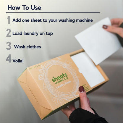 Sheets Laundry Club Laundry Detergent Sheets, 100 Loads - Fresh Linen Scent, Eco-Friendly