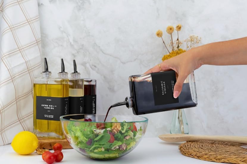 Molimoli Olive Oil Dispenser Bottle for Kitchen, Automatic Pourer, Glass Dispenser for Kitchen