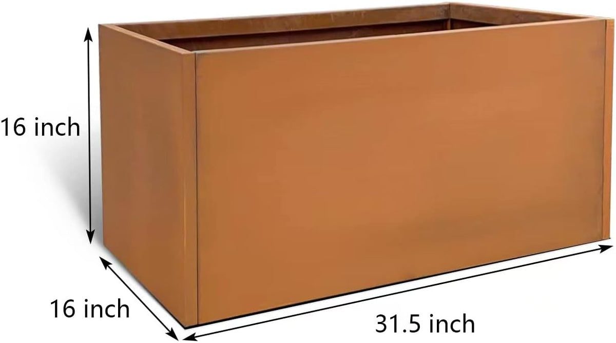 Corten Steel Planter Box Rectangular Planters Large Outdoor Planter Metal Planter Box for Tall