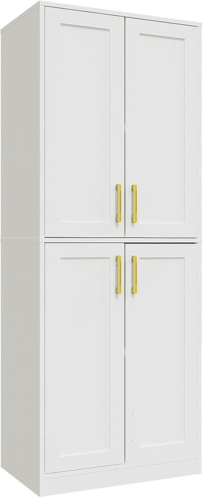 Storage Cabinet, Kitchen Pantry with Doors & Shelf, Tall Storage Cabinet for Bathroom, Living Room