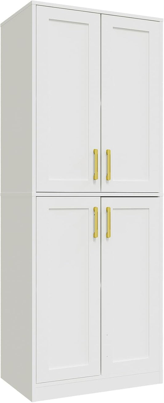 Storage Cabinet, Kitchen Pantry with Doors & Shelf, Tall Storage Cabinet for Bathroom, Living Room