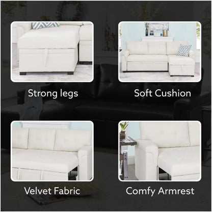 Naomi Home Transform Any Space: Sleeper Sectional Sofa with Convertible Sofa Bed & Inviting Chaise.