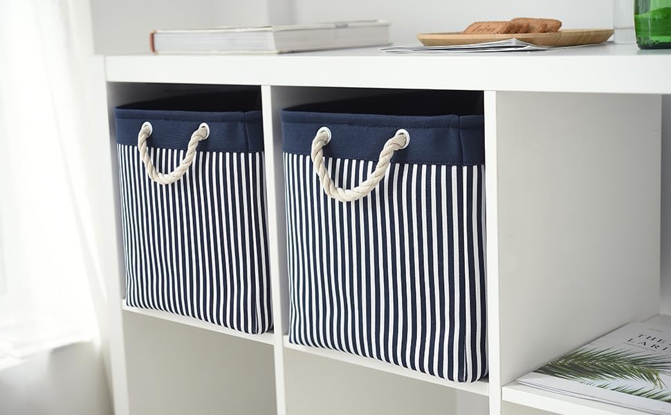 TcaFmac Organization and Storage Basket for Shelves - Large 2 Pack 16x12x12 inch Fabric Storage