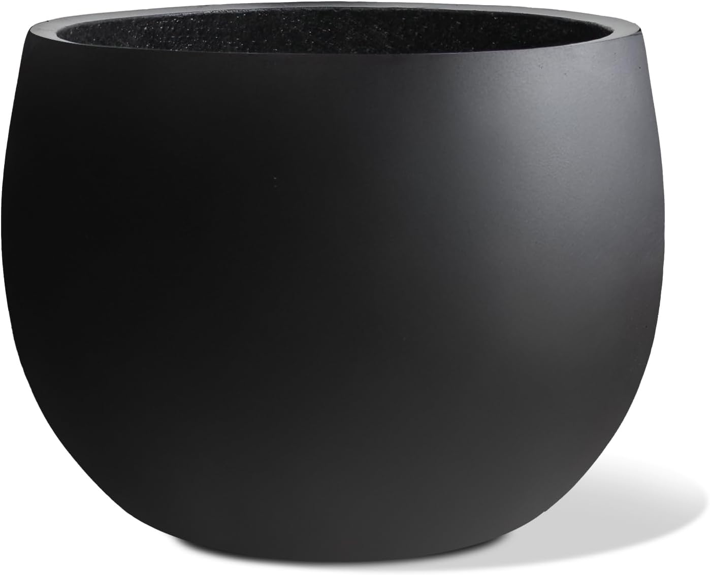 Ball Concrete Planter Outdoor Indoor, Large Tall Cement Plant Pots for Trees Flowers (Black, 16