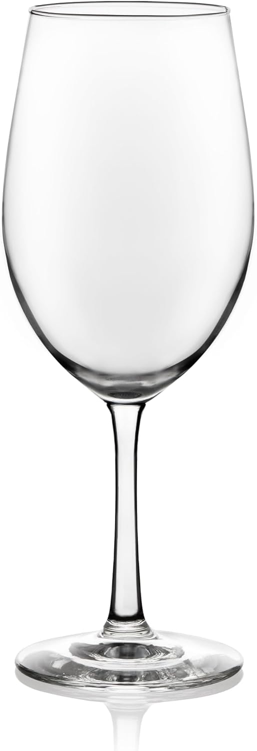 Libbey Vineyard Reserve Wine Glass Set of 8, Clear Wine Glasses for Red and White Wine, Great for