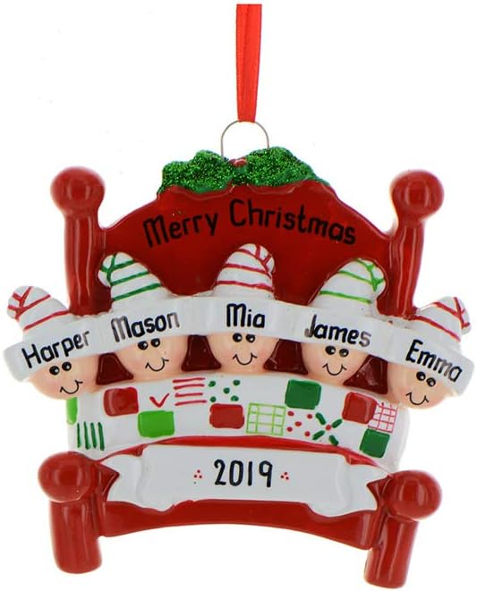 Bedtime Family of 5 Ornament 2025 Personalized Family Christmas Ornaments 2025 | Tucked in Together