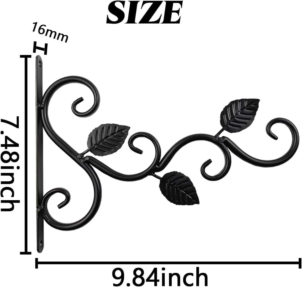 TIHOOD 4PCS Plants Hangers Outdoor Indoor Decor, Wall Hooks for Hanging Plant Bracket, Plant Hooks