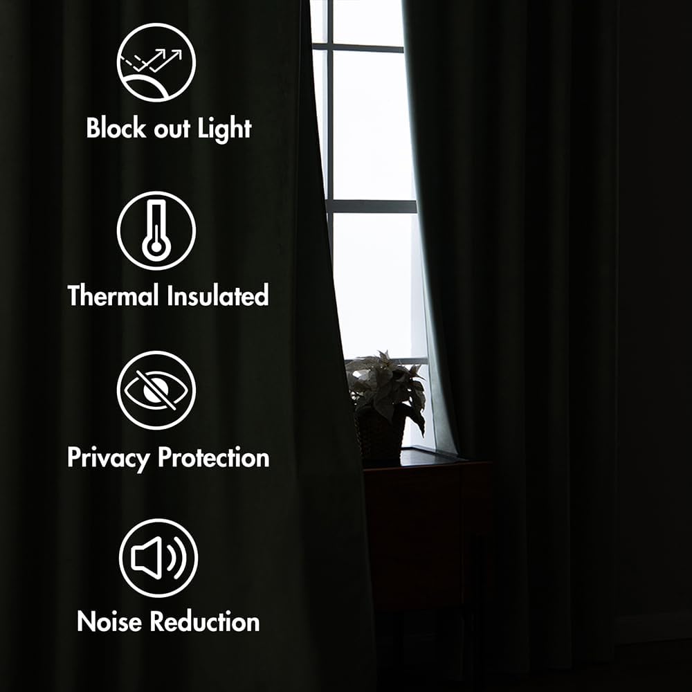 MIULEE Sage Green Polyester Curtains 96 inches 2 Panels - Pinch Pleated Luxury Room Darkening