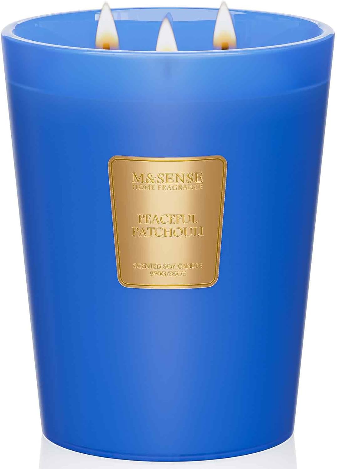 M&SENSE Peaceful Patchouli Scented Candle 35oz 150H Burn Time Long Lasting, 3-Wick Natural
