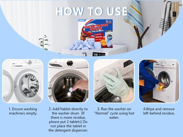 Washing Machine Cleaner-36Pack-18 Month Supply,Washer Machine Cleaner Tablets Formulated For Pet