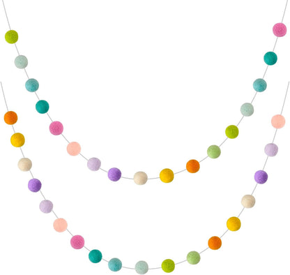 Felt Ball Garland Misscrafts 9.8 Feet 100% Wool Roving Pom Pom Garland 20mm Colorful for Baby