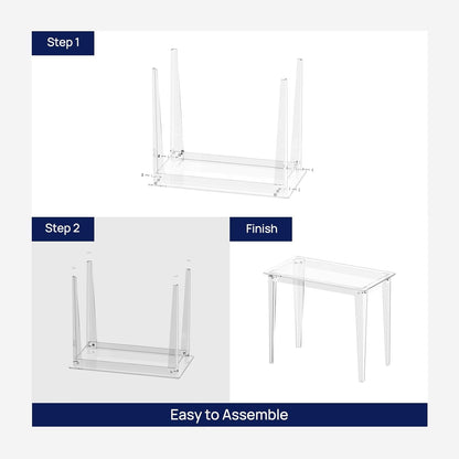 HMYHUM Small Acrylic Computer Desk, 35.4 Inch, Clear Study Desk for Home Office, Writing, Vanity