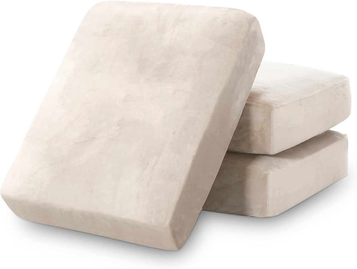 PrinceDeco Stretch Sofa Cushion Covers for Couches and Sofas,Soft Velvet Couch Seat Covers, Sofa