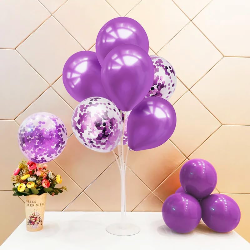 Purple Balloon Stand Centerpiece Table Decorations for Birthday Bridal Shower Wedding Engagement