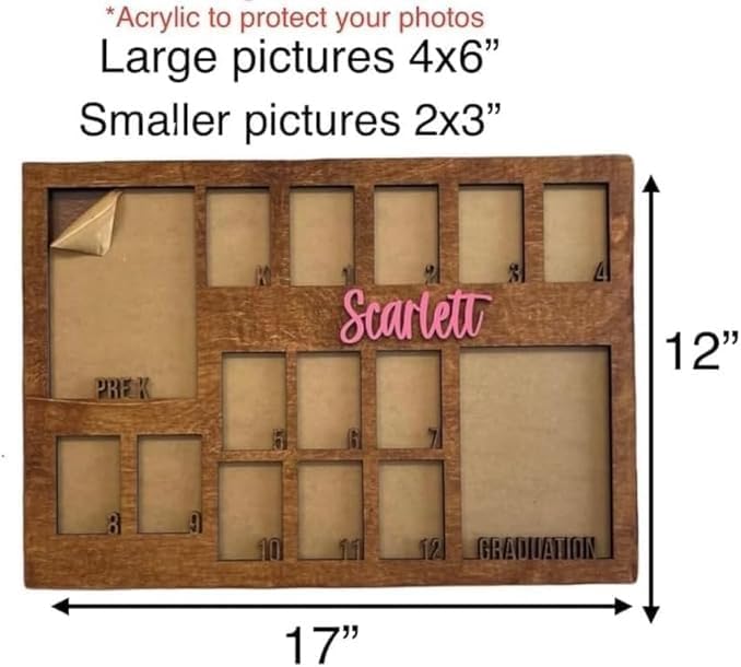 School Years Picture Frame Kids School Frame Graduation Photo holder K-12 Picture holder