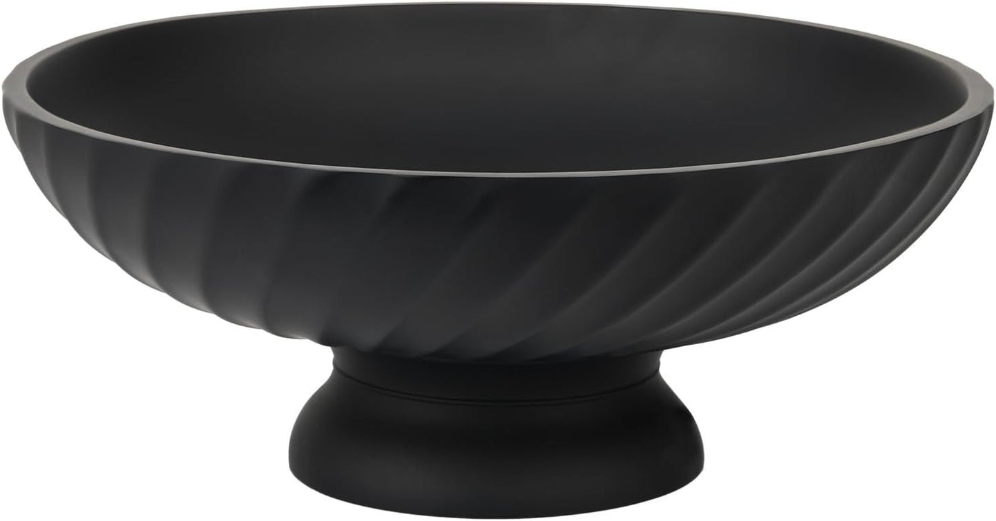 Large Resin Pedestal Decorative Bowl - Modern Fruit Bowl for Kitchen Counter - Handicraft Bowls for