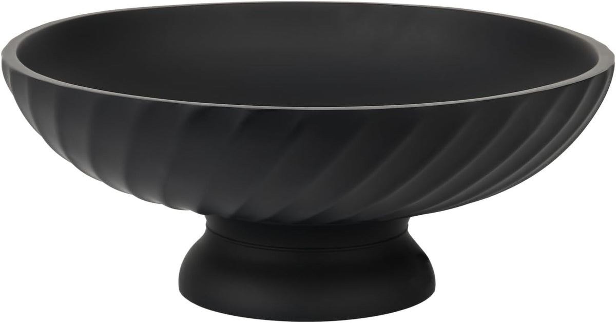Large Resin Pedestal Decorative Bowl - Modern Fruit Bowl for Kitchen Counter - Handicraft Bowls for