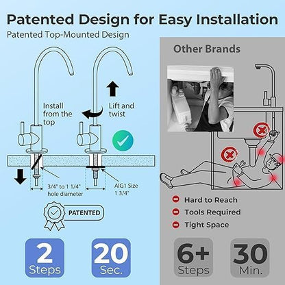 iSpring RCC2, Upgraded 200 GPD Capacity, 5-Stage Under Sink Reverse Osmosis Water Filter System