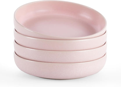 famiware Milkyway Pasta Bowls Set of 4, 8.5" Large Salad Bowls, Double Reactive Glaze, Sturdy &